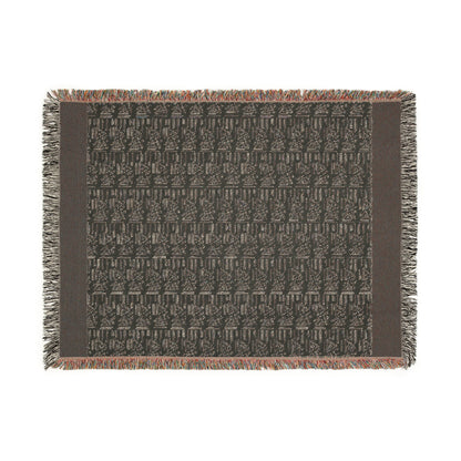 Woven Throw Blanket Aztek Pattern, 100% Cotton, Black and Beige Minimalist Home Decor, Housewarming Gift, Christmas, Birthday Gift