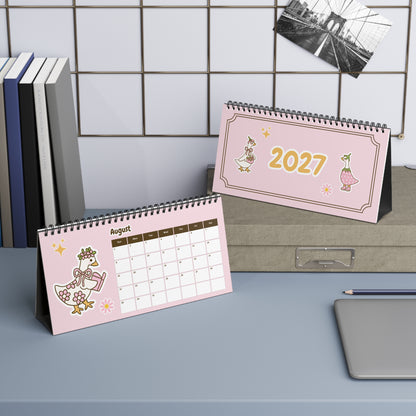 2027 Desk Calendar - Silly Goose Coquette Duck Calendar, Christmas and New Year Gift for Teachers, Students, Coworkers