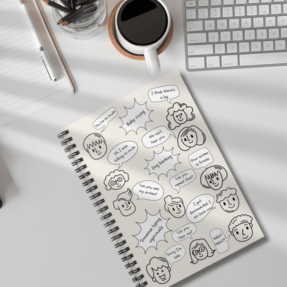 You're on Mute Funny Spiral Notebook, Work from Home Essentials, Conference Call Bingo, Office Humor, Doodle Journal