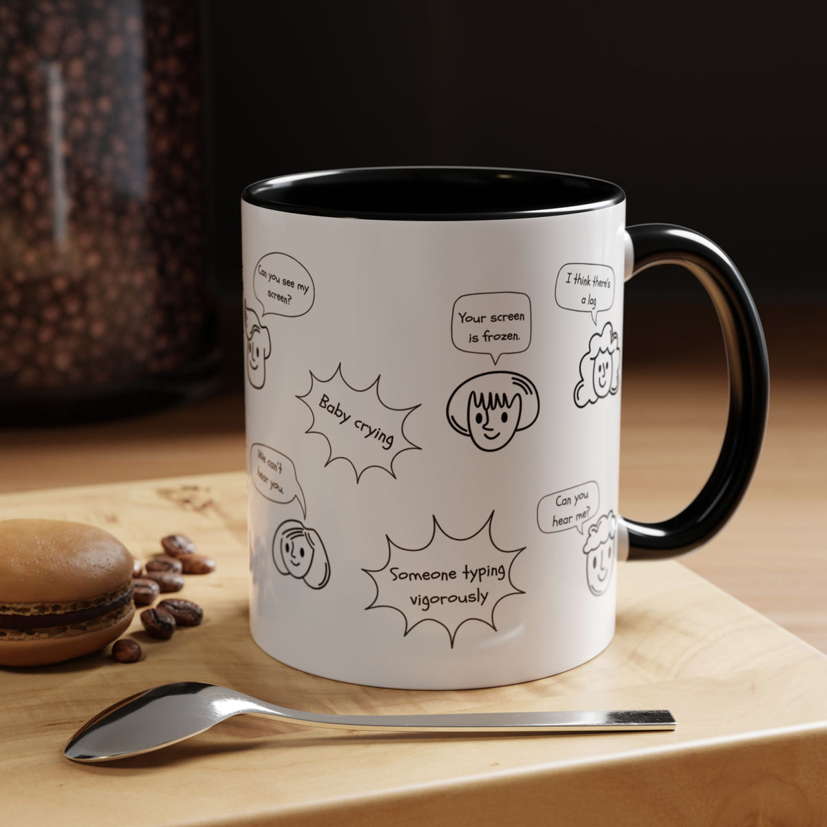 Accent Coffee Mug - Funny Work From Home Cup, "You're On Mute" , Conference Call Humor Cup, Remote Work Gift, Office Humor, Coworker Gift