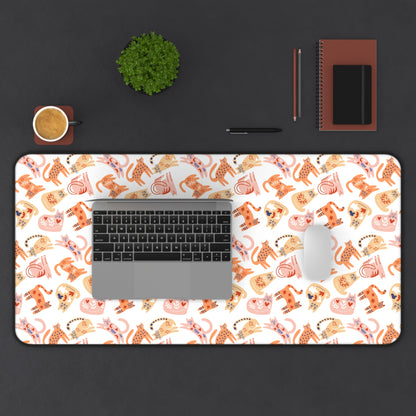Desk Mat Scandinavian Folk Art Inspired Design, Home Office Decor, Nordic Art, Hygge, Work from Home Essentials, Scandi Cat Design