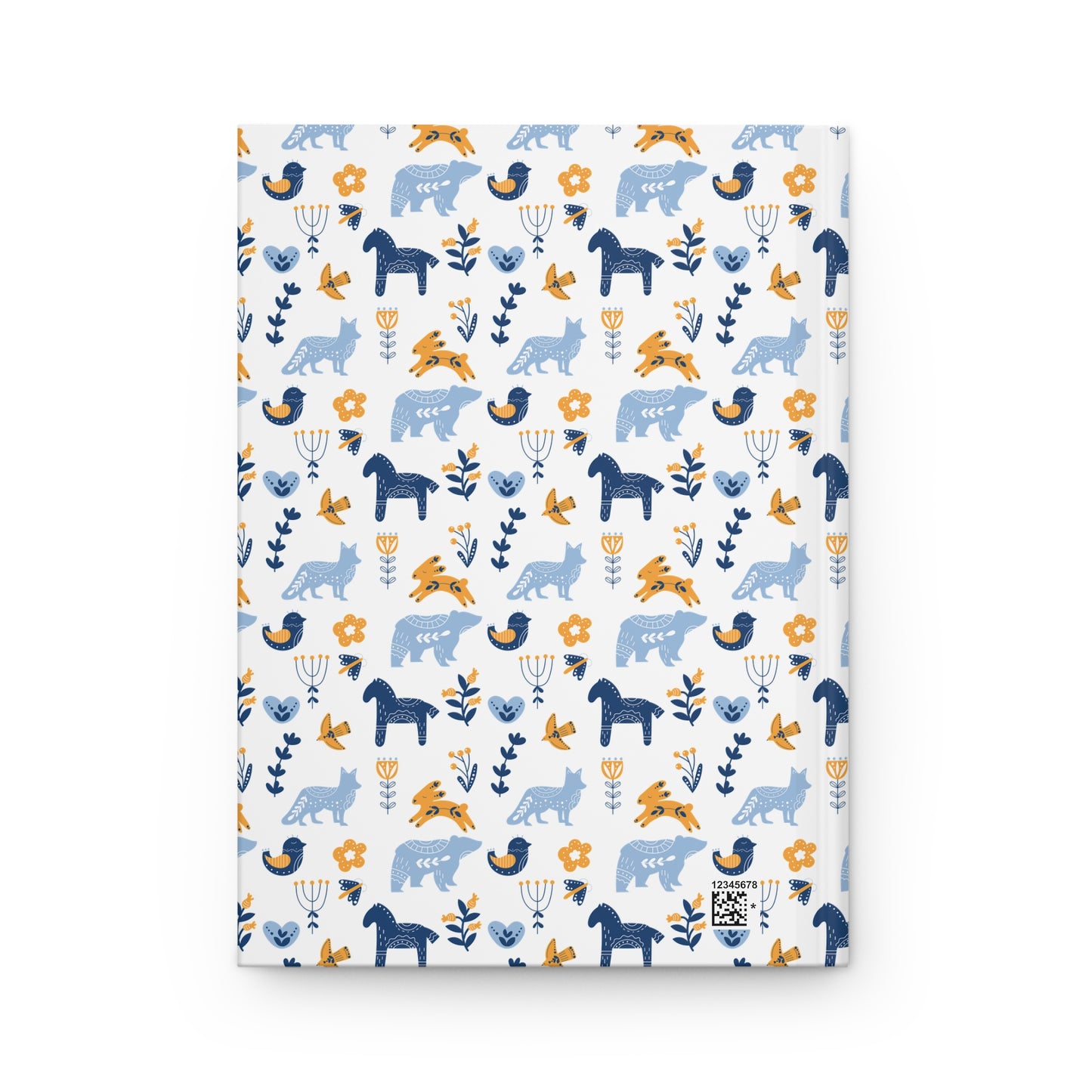 Hardcover Journal, Nature-Inspired Scandinavian Animal Pattern Notebook, Christmas Gift