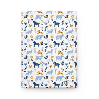 Hardcover Journal, Nature-Inspired Scandinavian Animal Pattern Notebook, Christmas Gift