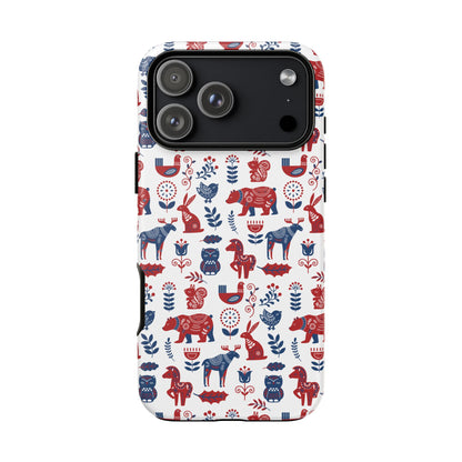 Scandinavian Animal Folk Art Phone Case - iPhone 17 / 17 Air / 17 Pro Max, Samsung Galaxy S26, Google Pixel | Matte & Glossy
