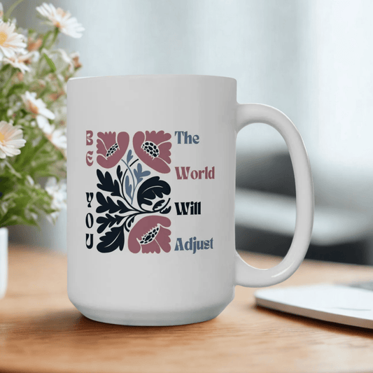 Mug, Inspirational Pink and Blue Matisse Flowers Be You Quote, Coffee Cup Gift for Her, Floral Tea Mug, Motivational Ceramic Cup, Unique
