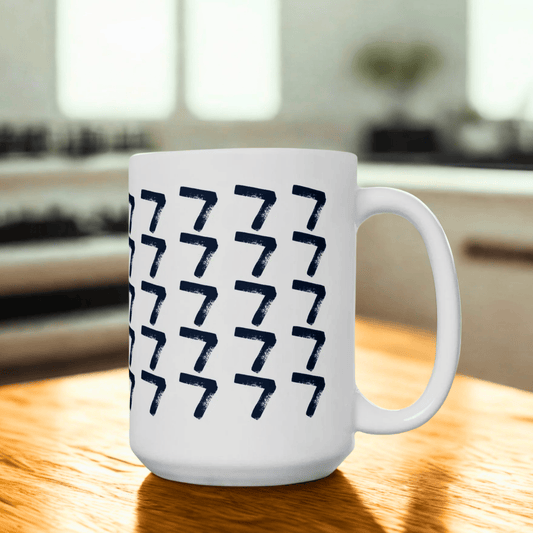 Navy Pattern Ceramic Coffee Mug, Distressed Brush Pattern Indigo Tea Cup for Home, Office, Cute Coffee Cup, Tea Lover's Mug, Unisex gift