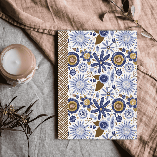 Whimsical Hardcover Matte Journal with Charming Cottagecore Floral Print