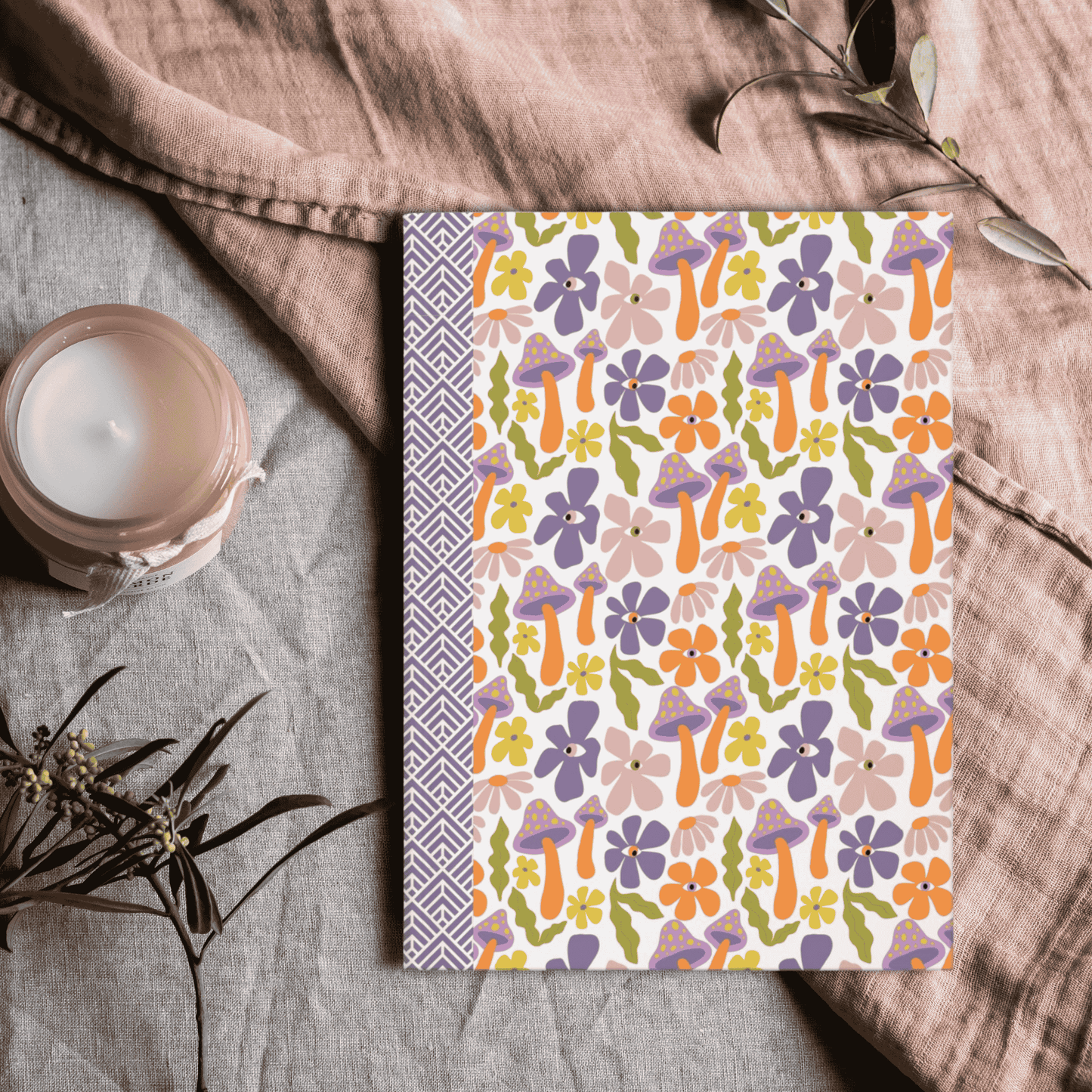 Groovy Garden Journal | Retro Doodle Hardcover Notebook