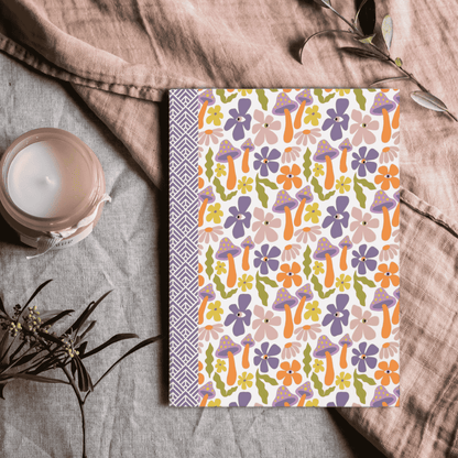 Groovy Garden Journal | Retro Doodle Hardcover Notebook