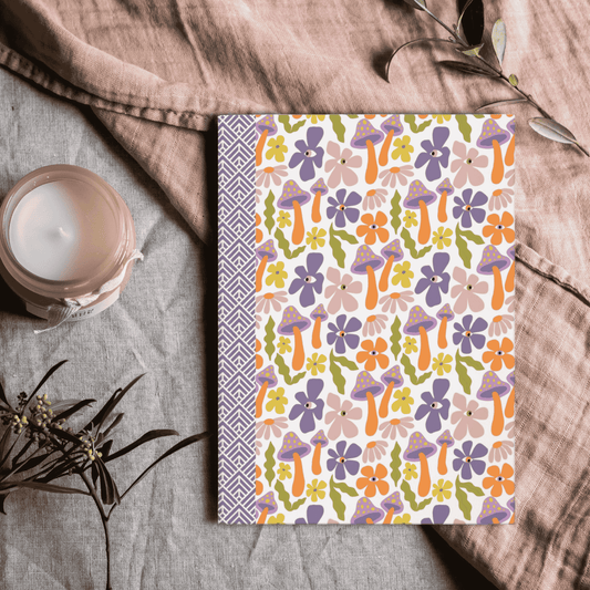 Groovy Garden Journal | Retro Doodle Hardcover Notebook