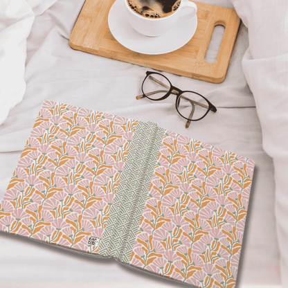 Groovy Flowers Journal Hardcover Notebook, Vintage Floral Design