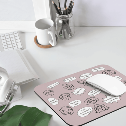 Funny Mouse Pad, Remote Work Humor, Conference Call Bingo, Work from Home Essentials, Gift for Coworker, Gift for Boss, Doodle-Dusty Rose