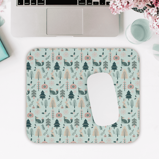Whimsical Forest Mouse Pad, Cute Desk Mat, Nature Mousepad, Woodland Decor, Office Gift, Animal Print Mousepad