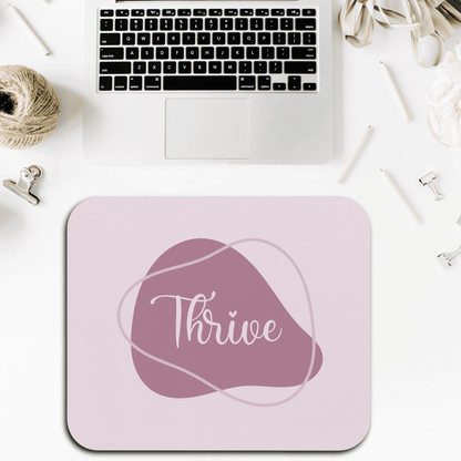 Elegant 'Thrive' Mouse Pad | Motivational Desk Accessory for Home Office, Gift for Students, Work, Self-Care Decor, Inspirational Gift