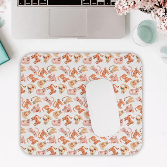 Mouse Pad, Cat Design, Scandinavian Folk Art, Home Office Decor, Nordic Art, Hygge, Work from Home Essentials, Swedish Scandi Art