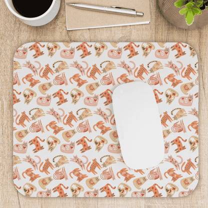 Mouse Pad, Cat Design, Scandinavian Folk Art, Home Office Decor, Nordic Art, Hygge, Work from Home Essentials, Swedish Scandi Art
