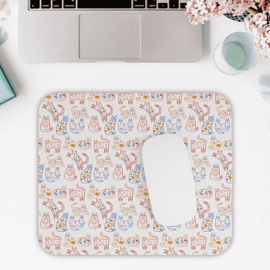Mouse Pad, Cat Design, Scandinavian Folk Art, Home Office Decor, Nordic Art, Hygge, Work from Home Essentials, Swedish Scandi Art