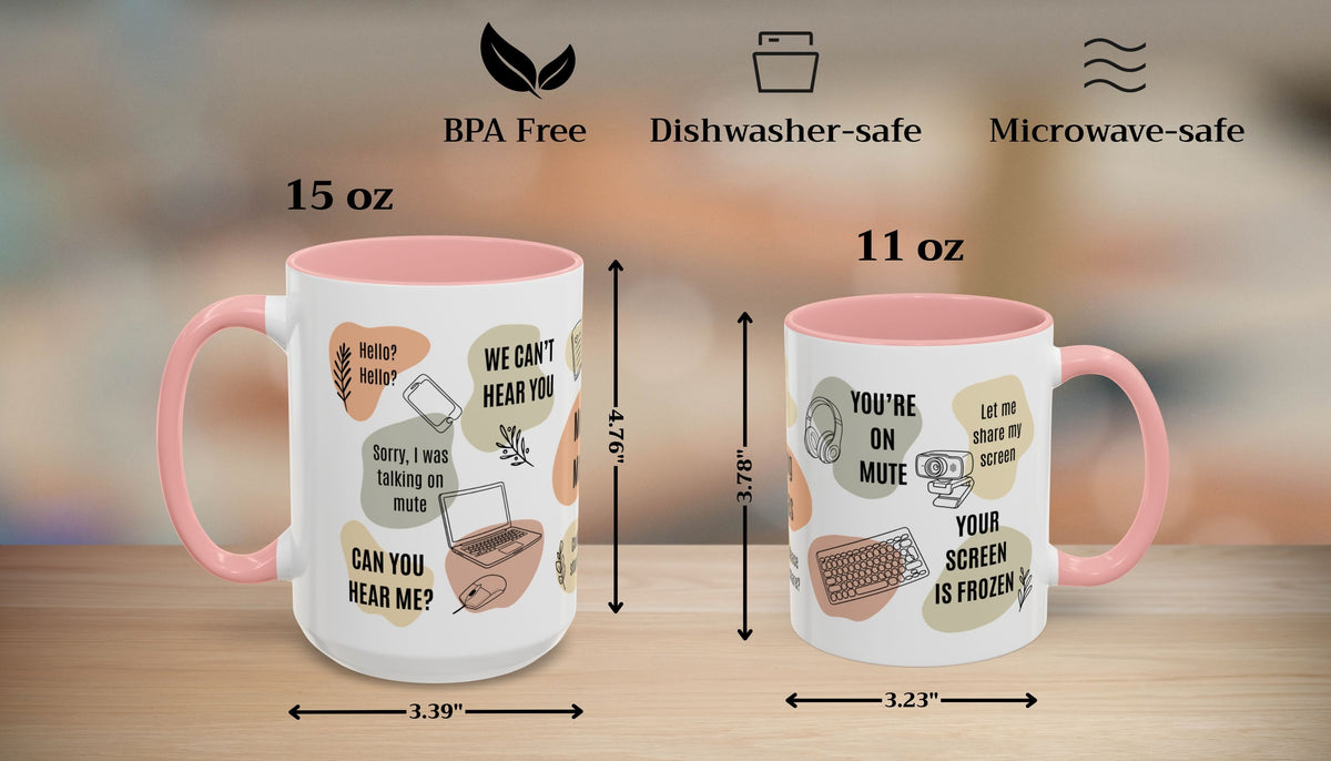 Funny Office Mug, Virtual Meeting Humor Coffee Cup, Work From Home Gift, Coworker Gift | Meeting Mantras