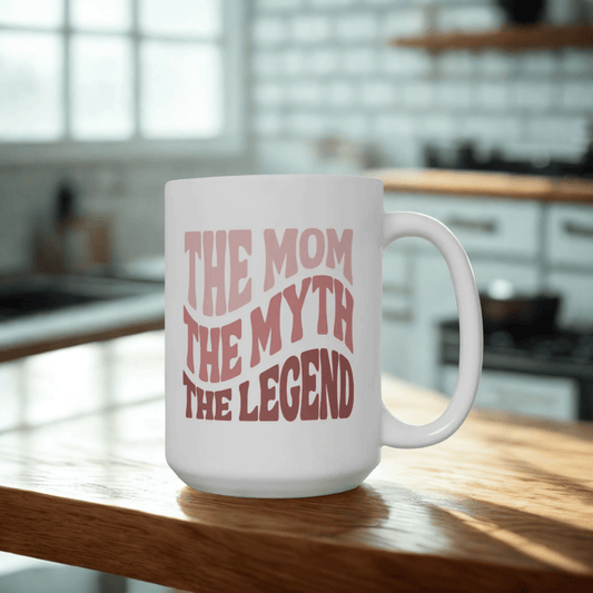 Mom Ceramic Mug, Legend Mom Mother's Day Gift Idea, Funny Coffee Cup, Motherhood Present, Birthday Gift for Mom, Gift for Her
