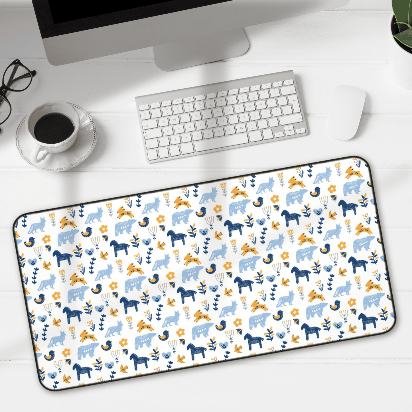 Whimsical Animal Desk Mat, Cute Office Mat for Home Decor, Perfect for Students, Gifts for Nature Lovers, Desk Accessories
