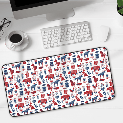 Scandinavian Inspired Design Forest Scene Desk Mat, Boho Desk Accessories, Nature Lover Gift, Home Office Decor, Wildlife Theme