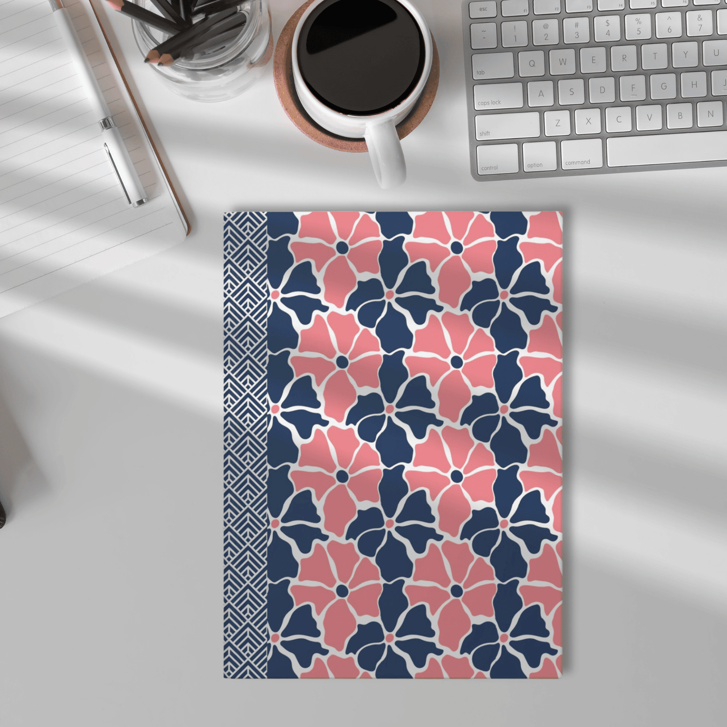Groovy Retro Flowers Journal Hardcover Notebook, Vintage Floral Design
