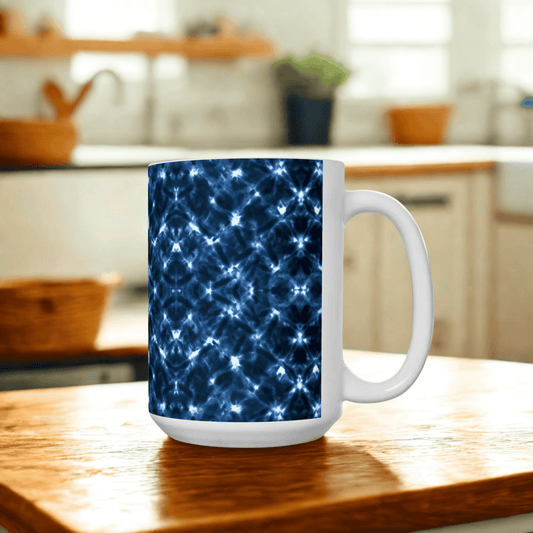 Tie Dye Shibori Print Ceramic Coffee Mug | Indigo Indian Design, Blue and White Tea Cup, Gift for Coffee Lovers, Gift for Her, Gift for Boss