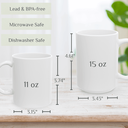 Ceramic Mug for Entrepreneurs, Gift for Small Business Owners, Boho Rainbow Coffee Cup, Cha-Ching Tea Mug, Positive Vibes Cup