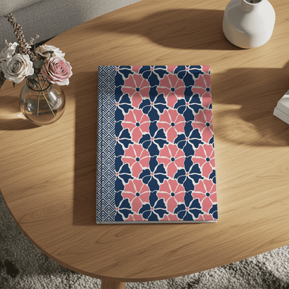 Groovy Retro Flowers Journal Hardcover Notebook, Vintage Floral Design