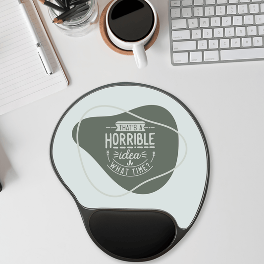 Funny Mouse Pad with Wrist Rest, Office Desk Accessories, Gift for Coworkers, Work From Home Humor, Computer Accessory