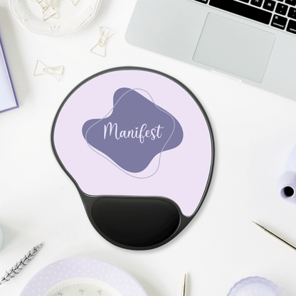 Manifest Mouse Pad with Wrist Rest, Perfect for Home Office, Gift for Students, Desk Accessories, Motivational Decor, Productivity