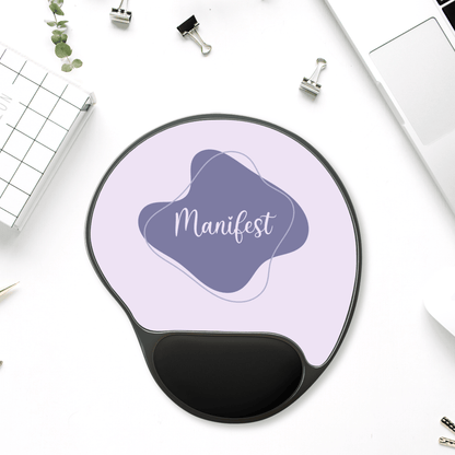 Manifest Mouse Pad with Wrist Rest, Perfect for Home Office, Gift for Students, Desk Accessories, Motivational Decor, Productivity