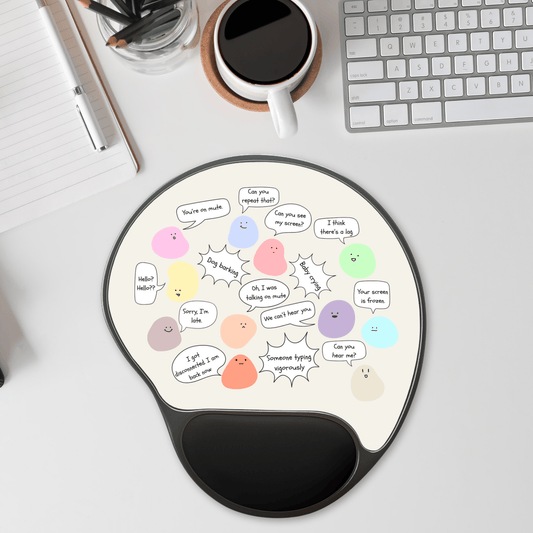 Cute Cartoon Mouse Pad with Wrist Rest, Fun Desk Accessory, Office Gift, Work from Home Setup, Gamer Decor, Unique Workstation