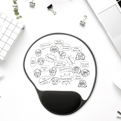 Funny Mouse Pad with Wrist Rest, Humor Desk Accessory, Gift for Gamers, Office Supplies, Unique Work Station Decor