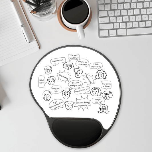 Funny Mouse Pad with Wrist Rest, Humor Desk Accessory, Gift for Gamers, Office Supplies, Unique Work Station Decor