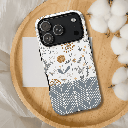 iPhone 17, iPhone 17 Air, iPhone 17 Pro Max Case, Matt & Glossy Finish, Boho Floral