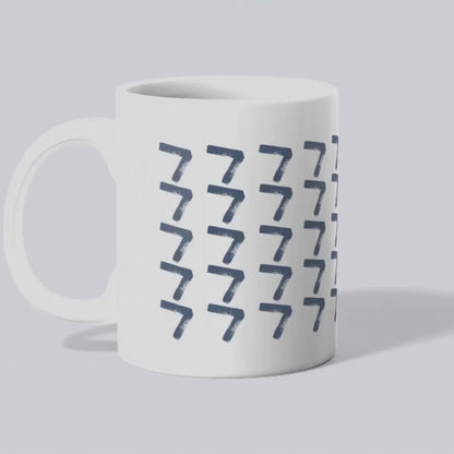 Navy Pattern Ceramic Coffee Mug, Distressed Brush Pattern Indigo Tea Cup for Home, Office, Cute Coffee Cup, Tea Lover's Mug, Unisex gift