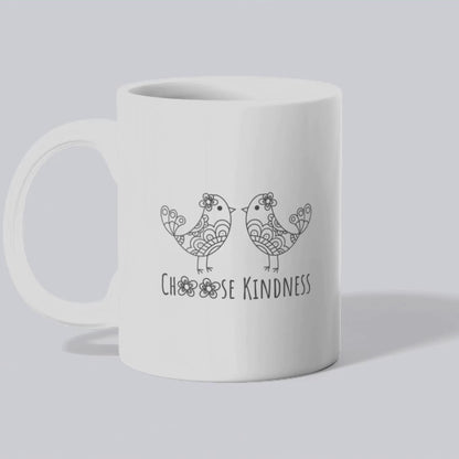 Inspirational Ceramic Mug - Choose Kindness, 11oz/15oz Motivational Tea Cup, Gift for Friends, Positive Affirmation Mug, BPA Free